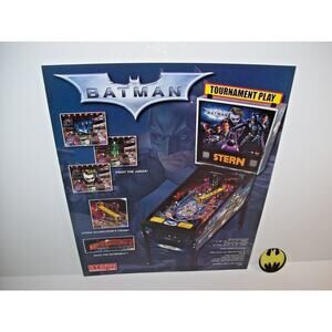 Batman Dark Knight Vintage Pinball Flyer 2008 And Plastic Keychain Set 2 Items